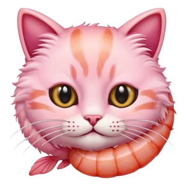 Shrimp with cat head sticker