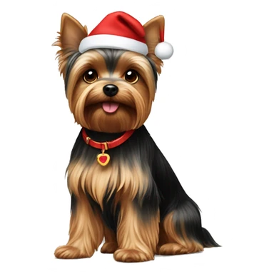 Dog yorkie in christmas sticker