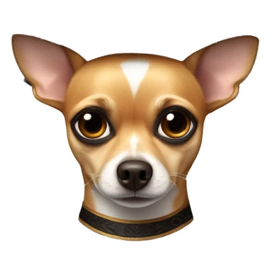 a chihuahua with majors black fur and brown fur eye brows with no white fur and short fur wearing a sombrero sticker