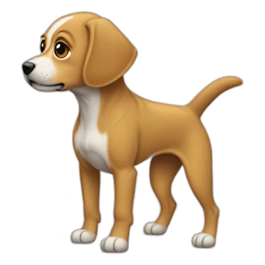 Chien qui fait de l'équilibre sur un os sticker
