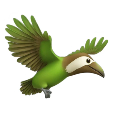 flying kiwi bird sticker