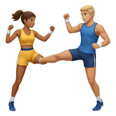 Women kicks a man sticker
