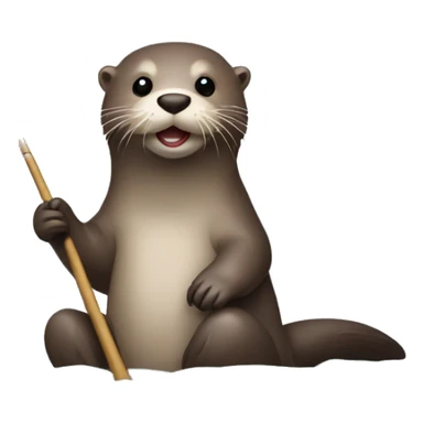 otter fishing sticker