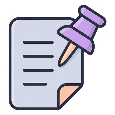 document push pin, triangle shape, thin clean outlines, soft rounded shapes, pastel palette #98B5BC, #B5B3C1, #C9A3C9, #E4C0CA, #F7DCD1, #F7C0AA, detailed shadows and highlights, soft lighting, transparent background sticker