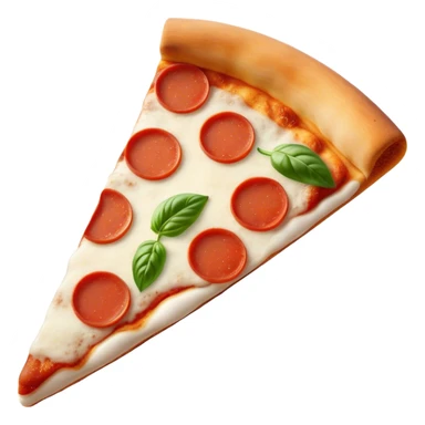 Pizza Napoletana Cinematic Realistic Pizza Napoletana Dish Emoji, depicted as a delicious slice of Neapolitan pizza with a thin, crispy crust, fresh tomato sauce, mozzarella, and basil, rendered with mouth-watering textures and vibrant, warm lighting. sticker
