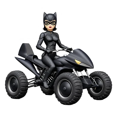 1:24 scale toy sexy fenders on Catwoman’s buxom attractive armored midnight-colored tight outfit from tv series style dark knight movie stealthy accurate sporty safe deluxe off-road fast pursuit prototype concept car (black hair, sitting driving aggressively) rally vehicle  sticker