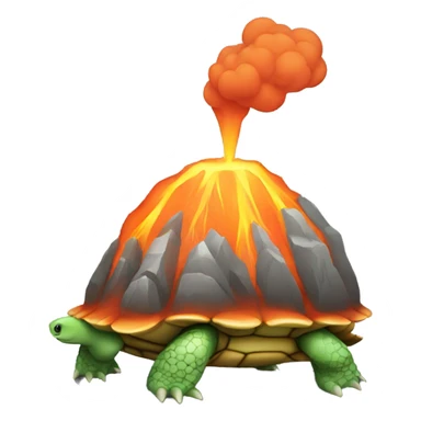 turtle with a volcano shell sticker