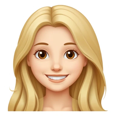 một cô gái xinh đẹp tóc dài đang cười sticker