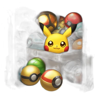 Pokemon Game LootCase BlackMystery ShinyGlow Color Rich Treasure Legendary Epic Pokeballs and Pokemons Inside sticker