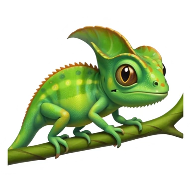 Emoji de camaleón, que sea bonito, tierno y único para compartir con mi pareja, entonces que sea único, que sea parecido al camaleón de la película de rapumcel de Disney  sticker