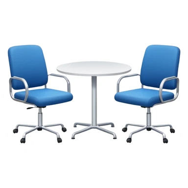 table and three office blue chairs sticker