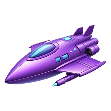 glitter purple spaceship sticker