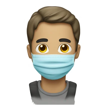 a man with a mask that covers from mouth to nose sticker