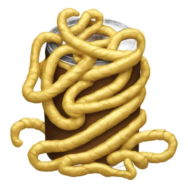 Can of worms made of gold sticker