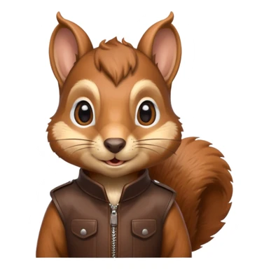 Squirrel in a leather outfit  sticker