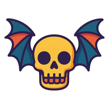 skull with dragon wings sticker