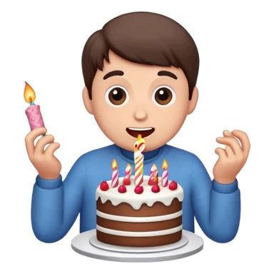 George eating birthday cake sticker