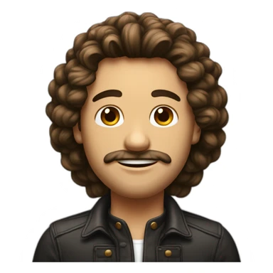 Un homme bronzé avec les cheveux long bouclés noir sticker