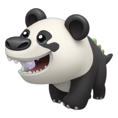 A panda bear mixed with a dinosaur sticker