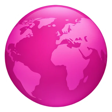 Hot pink and light pink planet earth  sticker