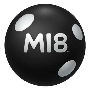 Black Ball with MB written on it. Nothing else no holes. sticker