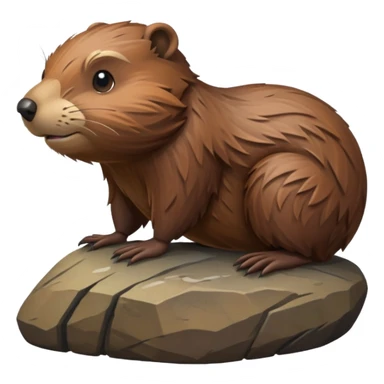 beaver on rock sticker