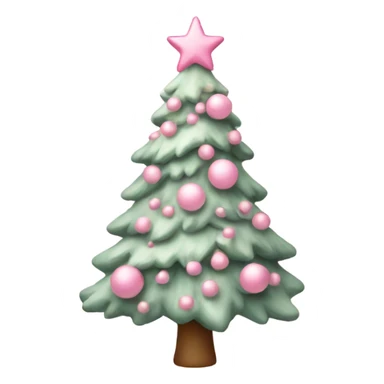 pastel pink christmas tree sticker