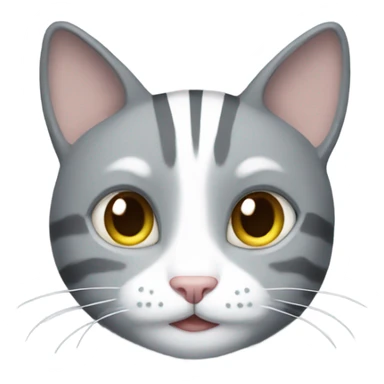 Grey/Gray cat with white stripes  sticker