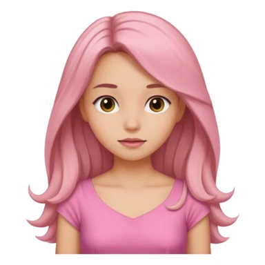Girl with loose hair in a pink dress sticker