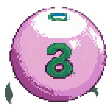 pink billiard ball with the number 23 sticker