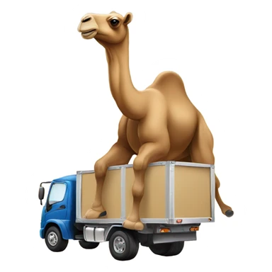 Camel Joe driving a battery truck sticker