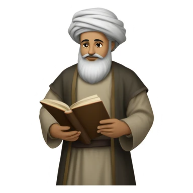 Nizami Ganjavi persian medieval author with a book in hands and black beard sticker