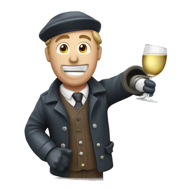 Drunken postman in snow drinking from wine decanter sticker