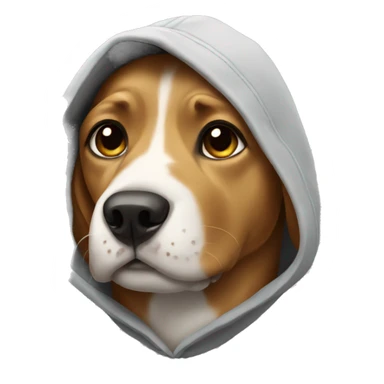Dog wearing a hoodie sticker