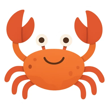 flat toon style crab sticker