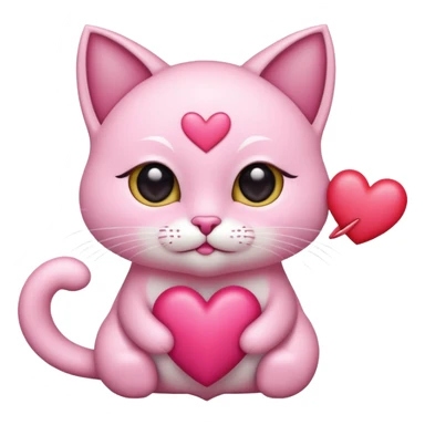 GATITA ENAMORADA CON UN MOÑO CON OJOS DE CORAZON  sticker
