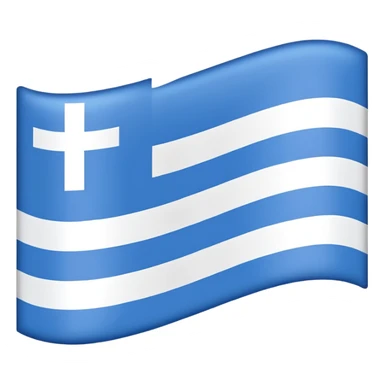 emoji Flag with 3 simple  horizontal lines: white, blue, white, equal one to another sticker
