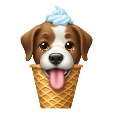 A dog eating ice cream on the beach sticker