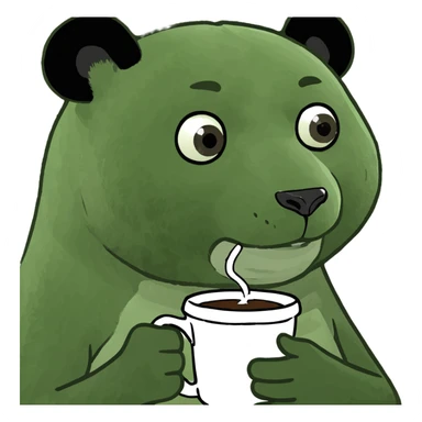 Panda coffee sticker