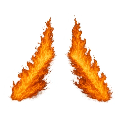 burning twin tire tracks, intense flames, inspired by Back to the Future time travel scene, no car, just the flame trails, isolated, no background sticker