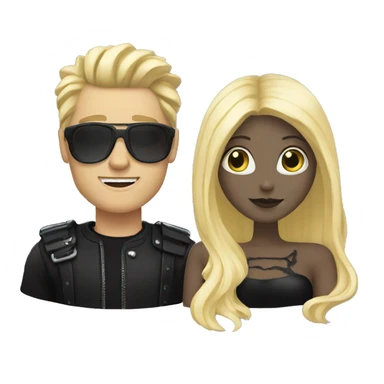 husband with blonde goth wife sticker