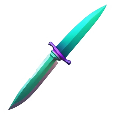45° angle Aurora borealis purple teal lime green dagger knife sword sticker