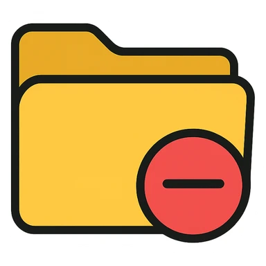 folder icon with a minus sign on it sticker