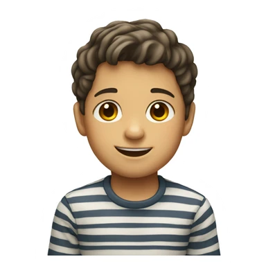 smiling boy in striped shirt sticker