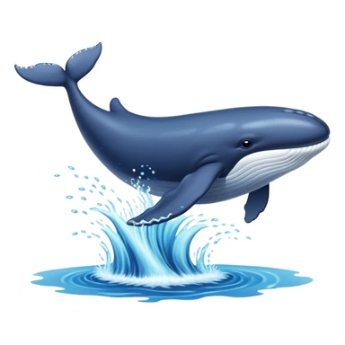 Whale jumpn in the ocean,  surrounded by water, clean background water rising from back  sticker