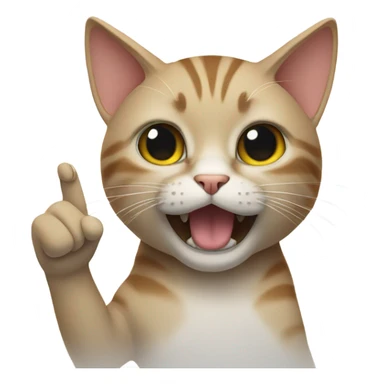 Cat flipping off  sticker
