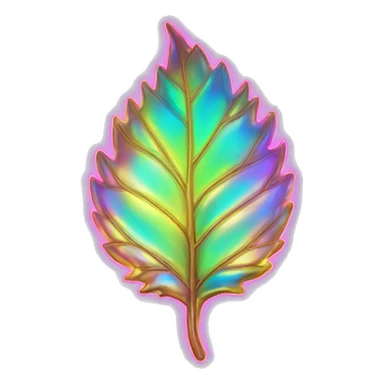 Shiny neon iridescent leaf  sticker