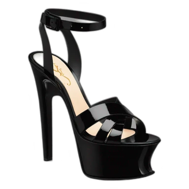 ysl black patent TRIBUTE PLATFORM SANDAL PATENT LEATHER sticker