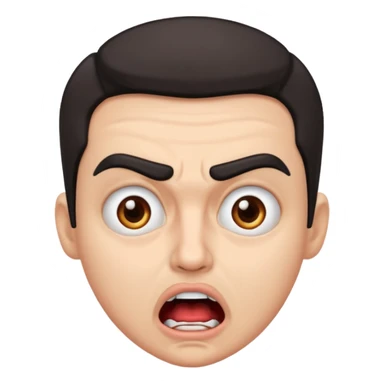 offended with mad eyebrows and open mouth sticker