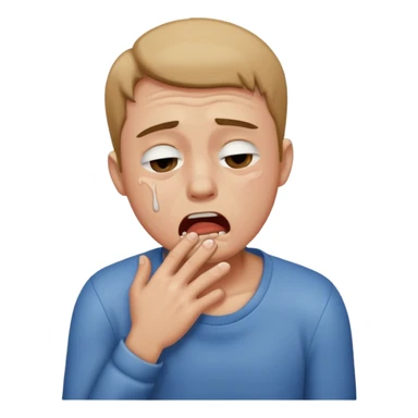 Man choking himself crying sticker